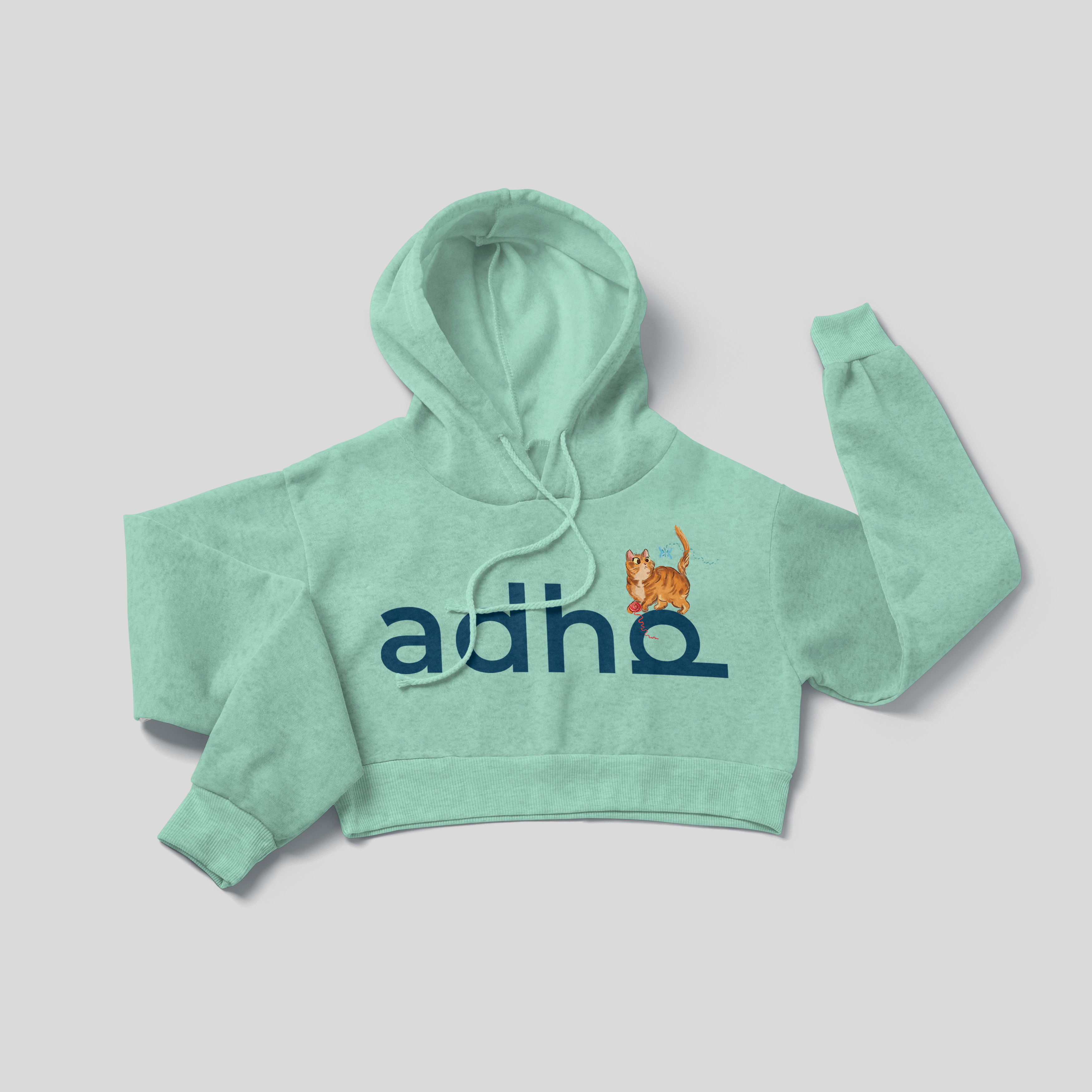 ADHD Cat - Crop Hoodie