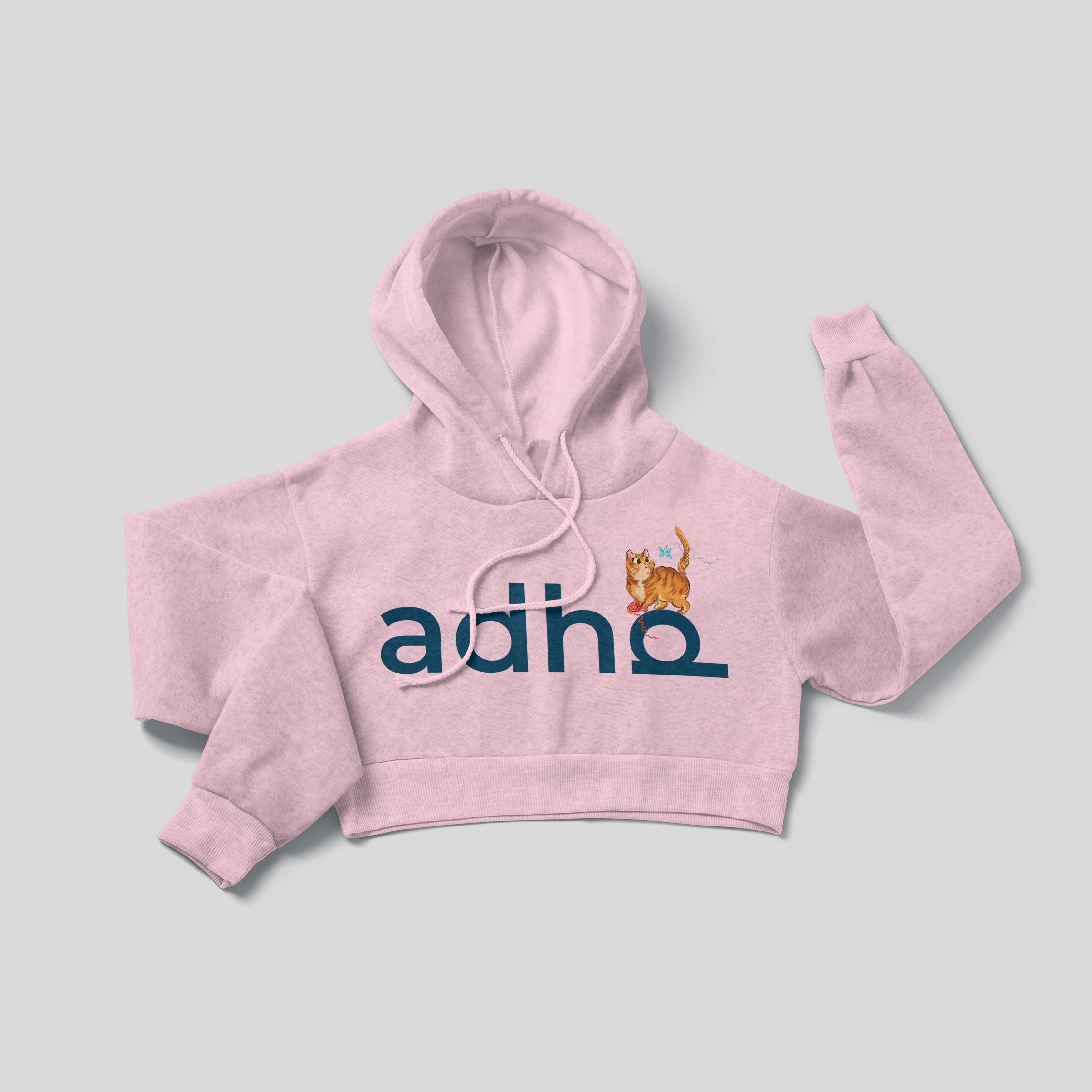 ADHD Cat - Crop Hoodie