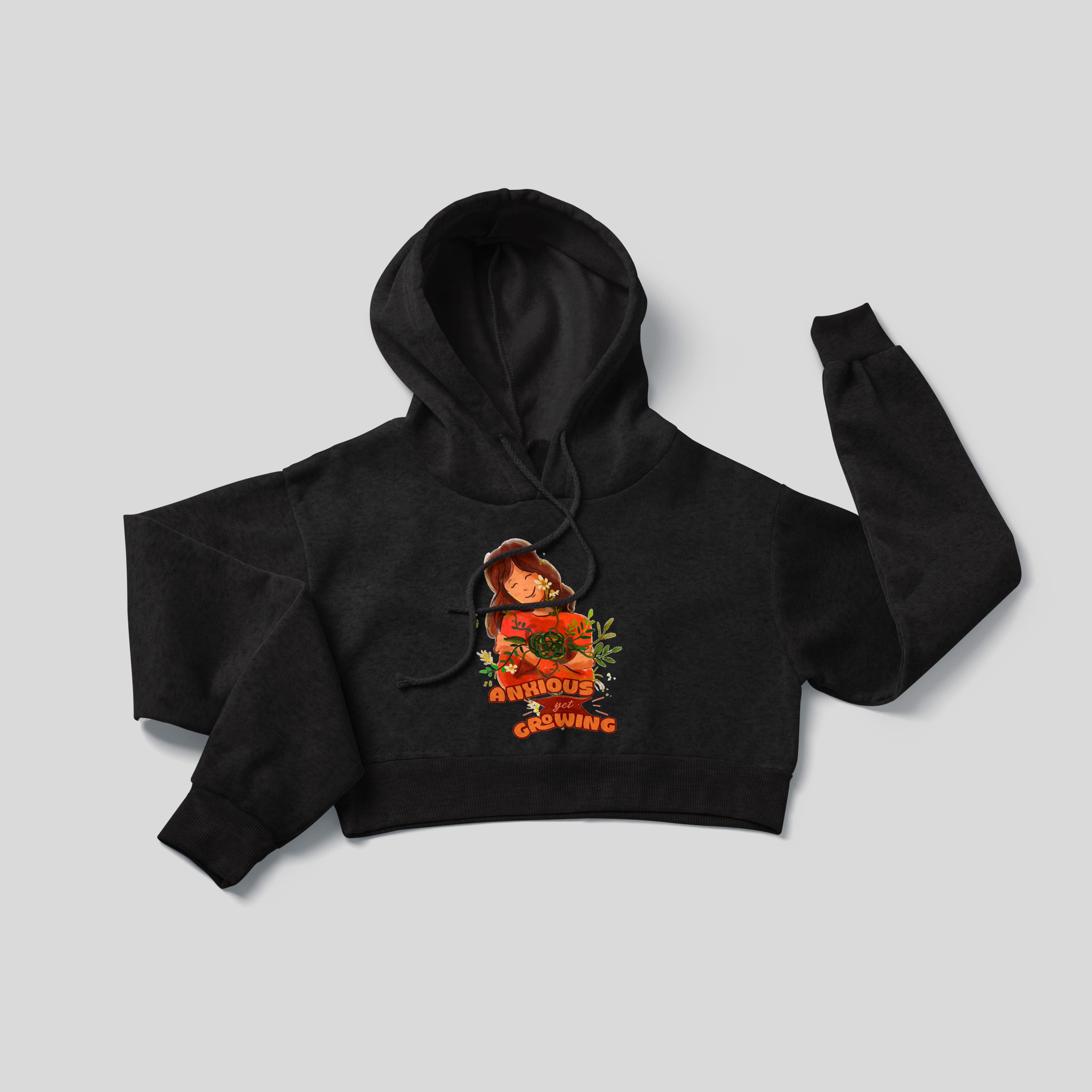 Anxious Yet Growing - Crop Hoodie