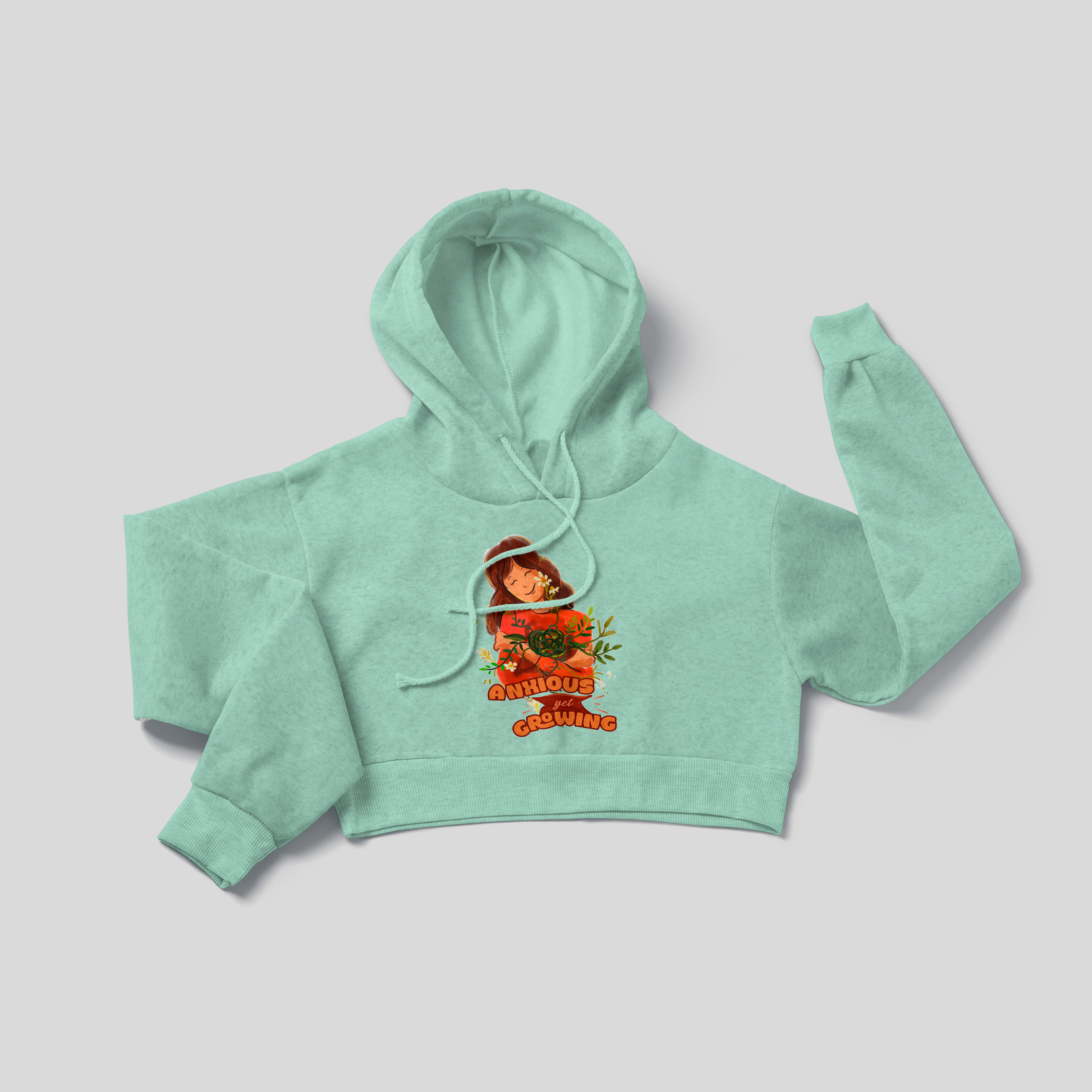 Anxious Yet Growing - Crop Hoodie