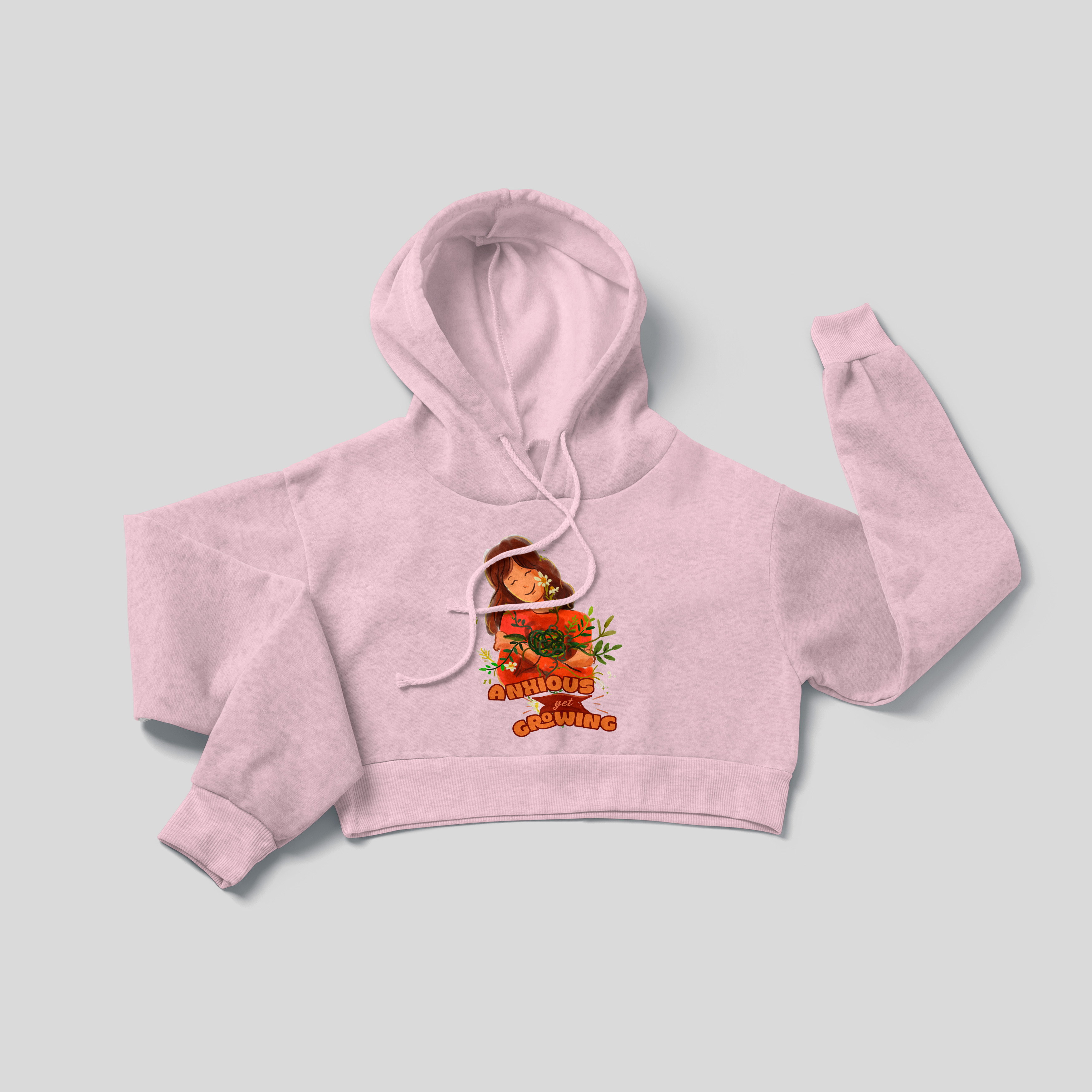 Anxious Yet Growing - Crop Hoodie