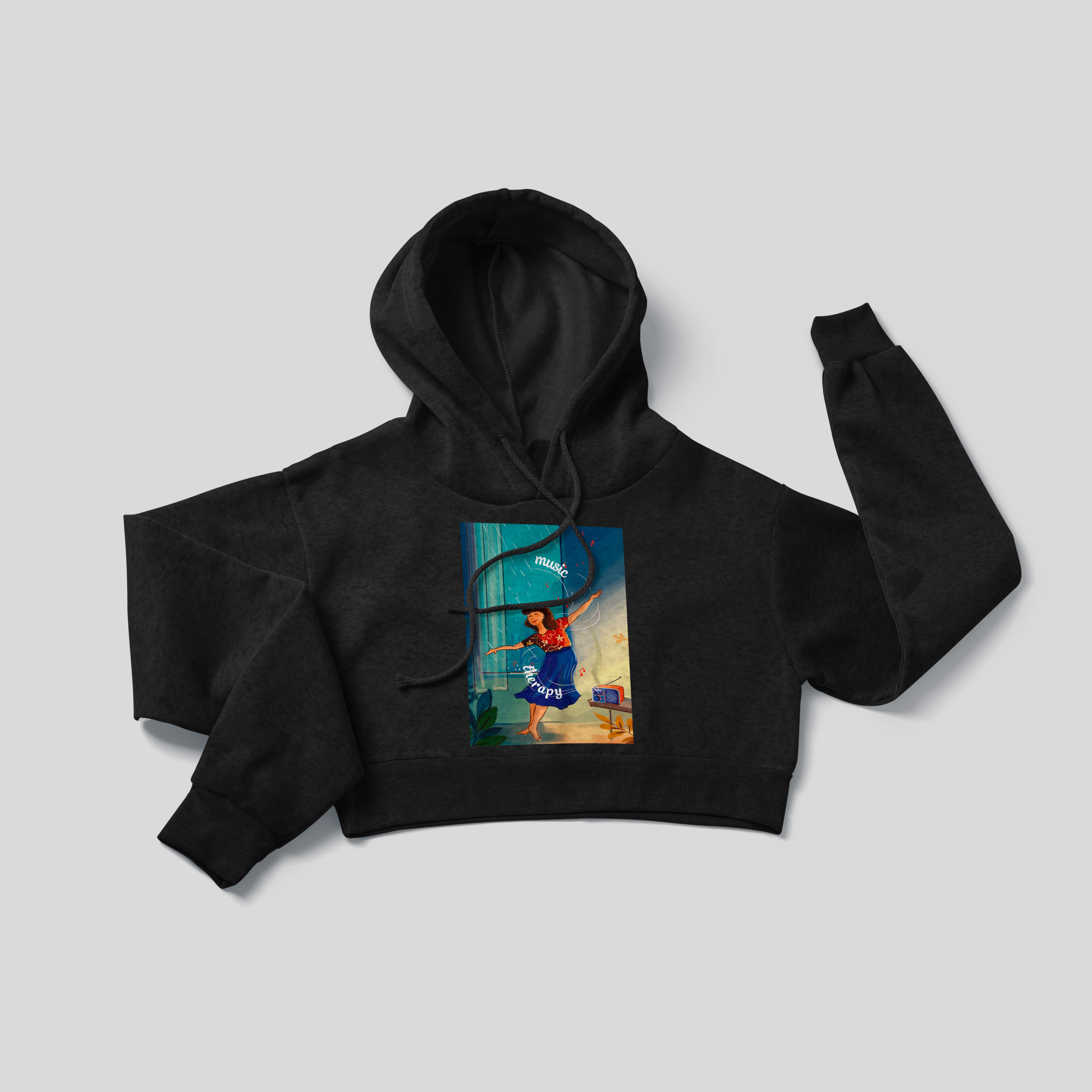 Music Therapy - Crop Hoodie