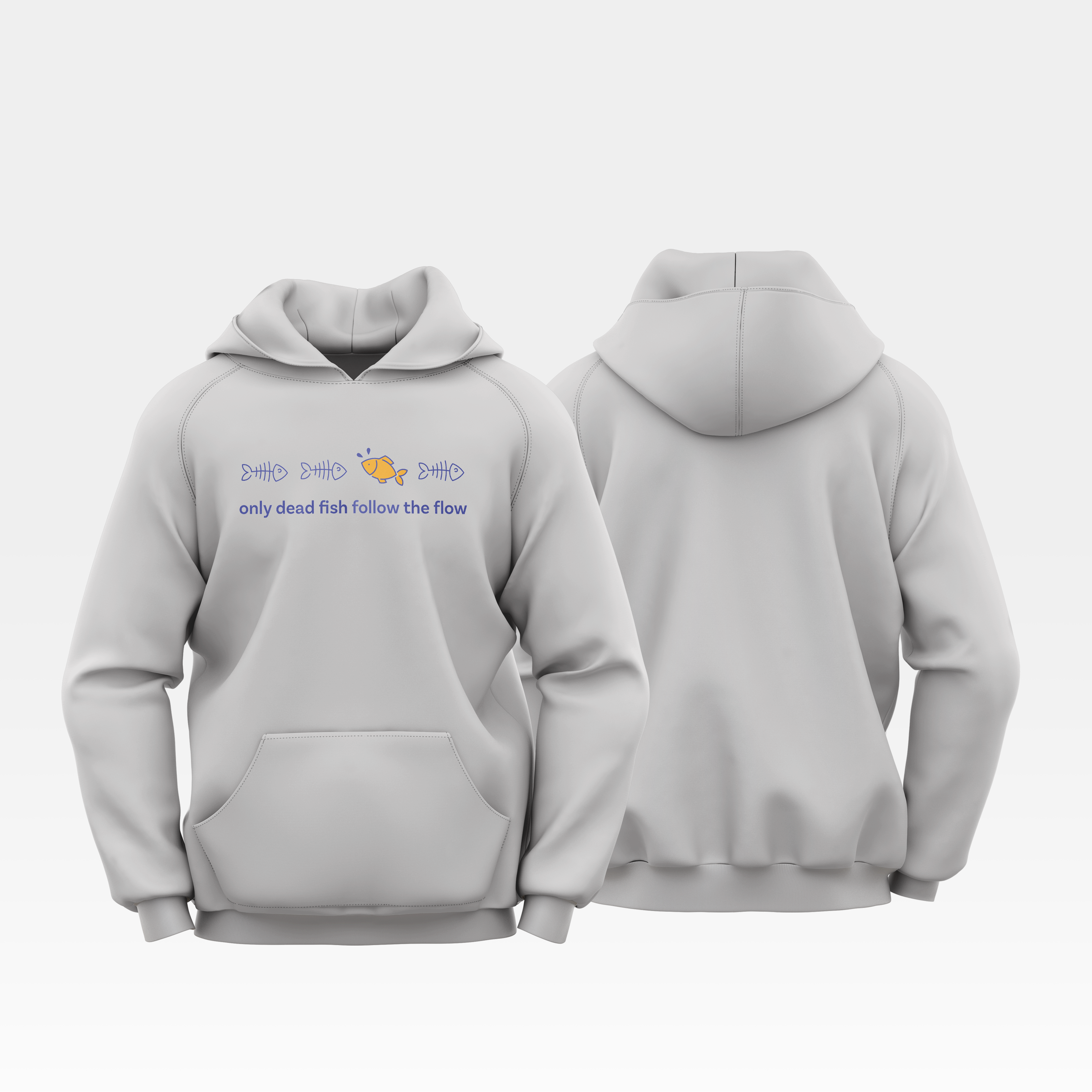 Only Dead Fish Follow the Flow - Hoodie