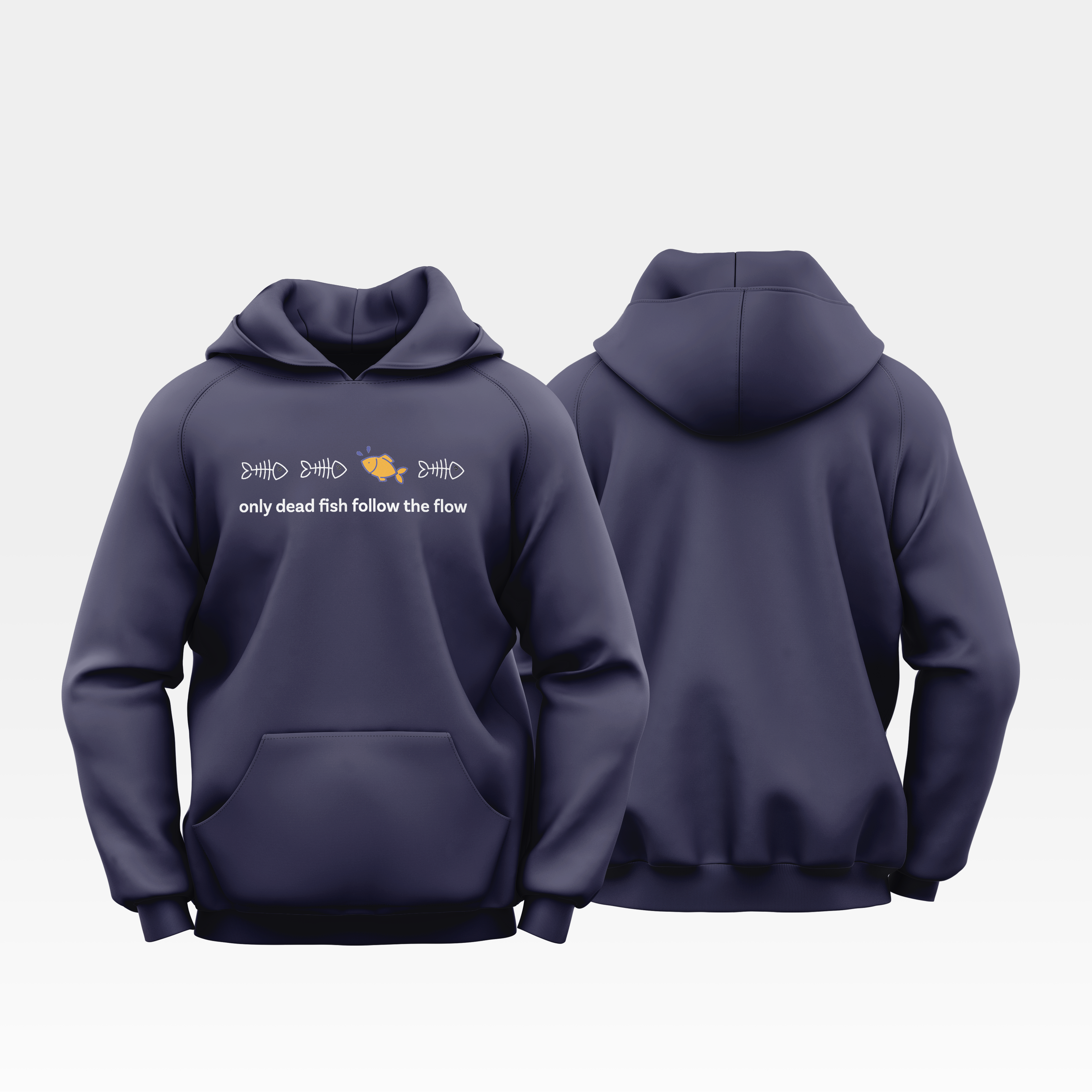 Only Dead Fish Follow the Flow - Hoodie