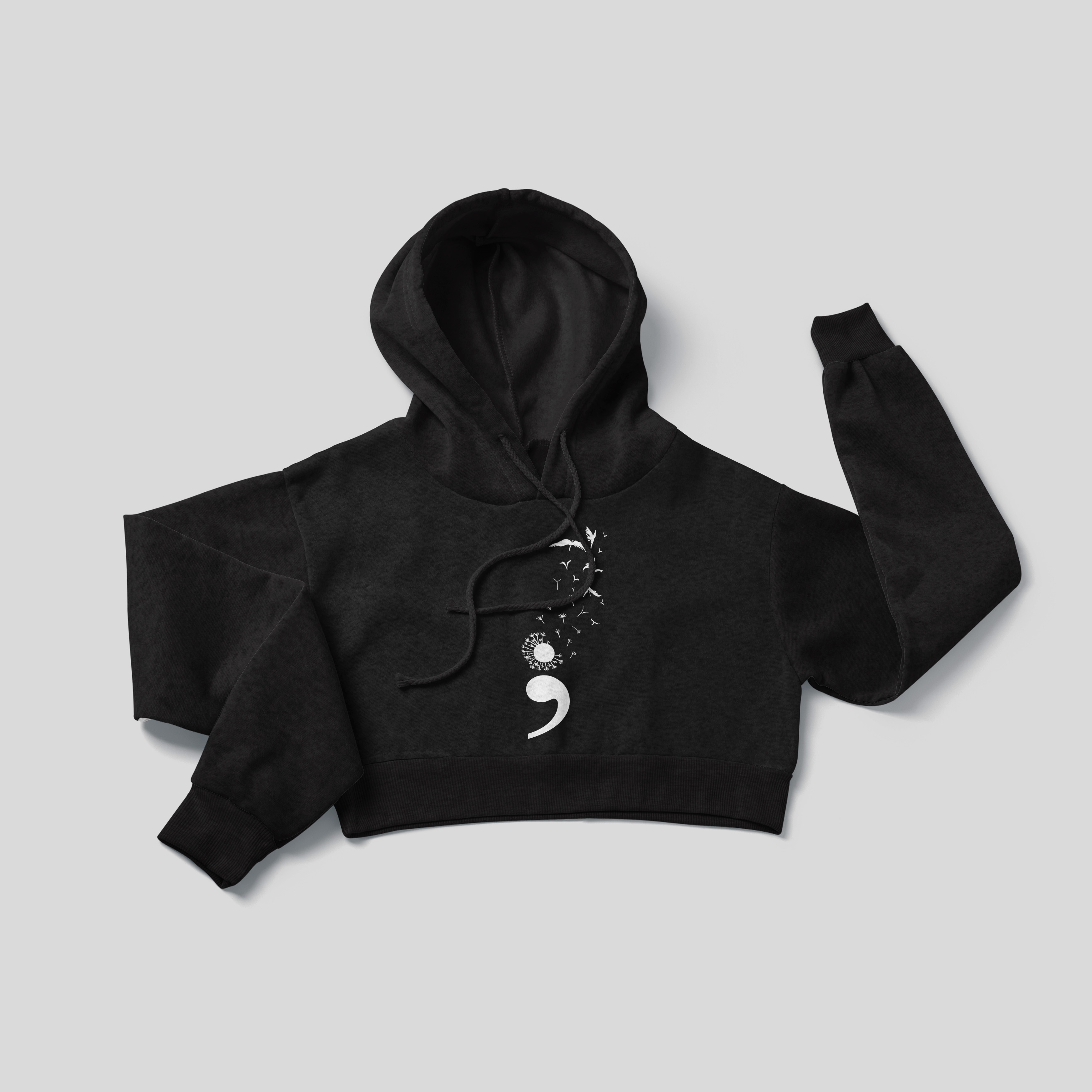 Semicolon Dandelion - Crop Hoodie