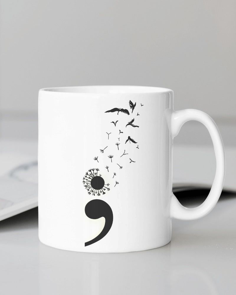 Semicolon Dandelion - Mug