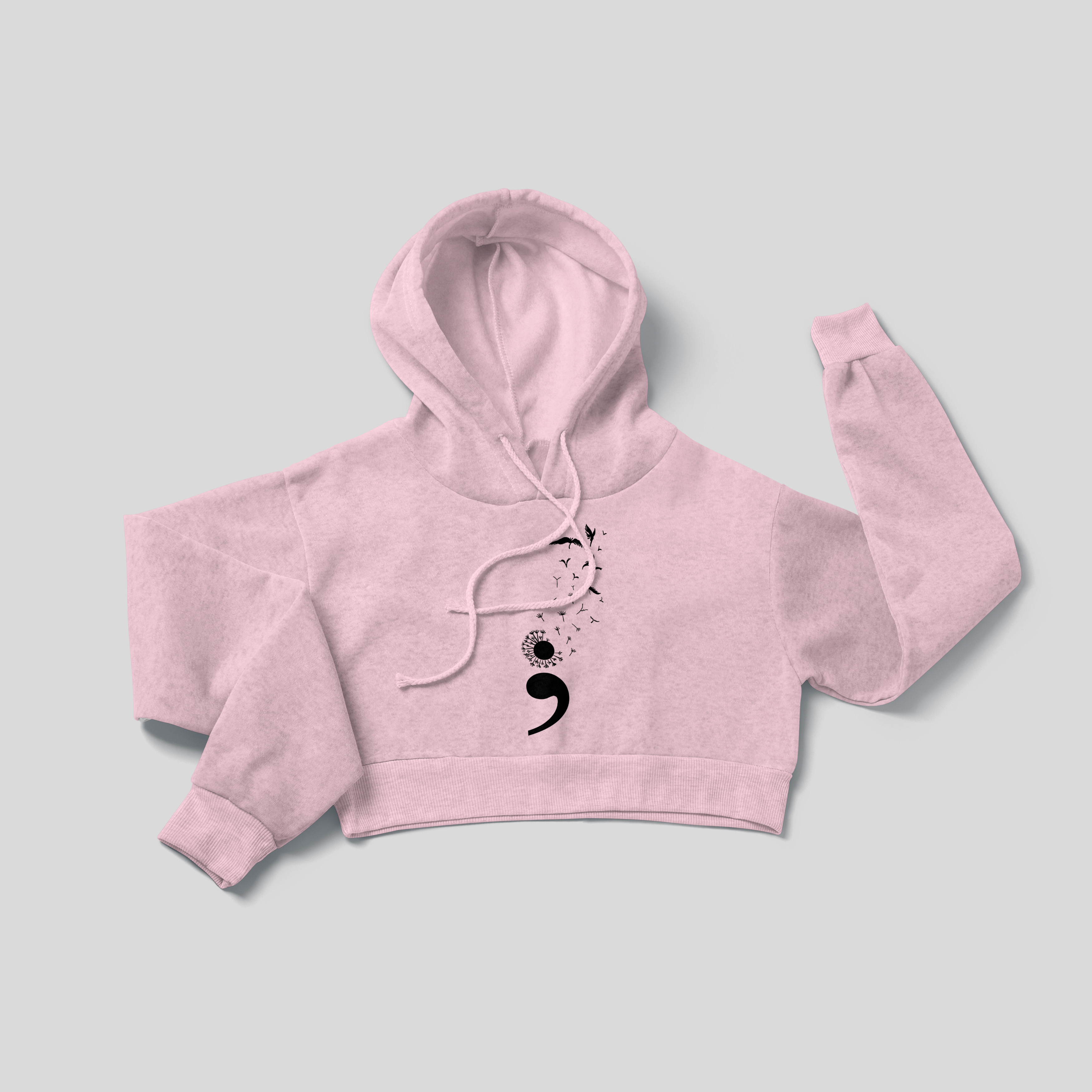 Semicolon Dandelion - Crop Hoodie