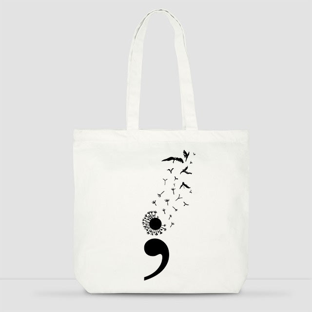 Semicolon Dandelion - Tote Bag (Large)