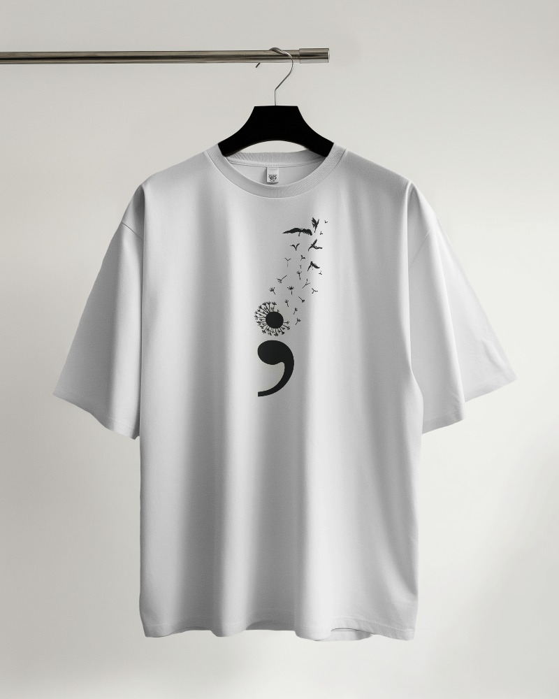 Semicolon Dandelion - Oversized Tshirt